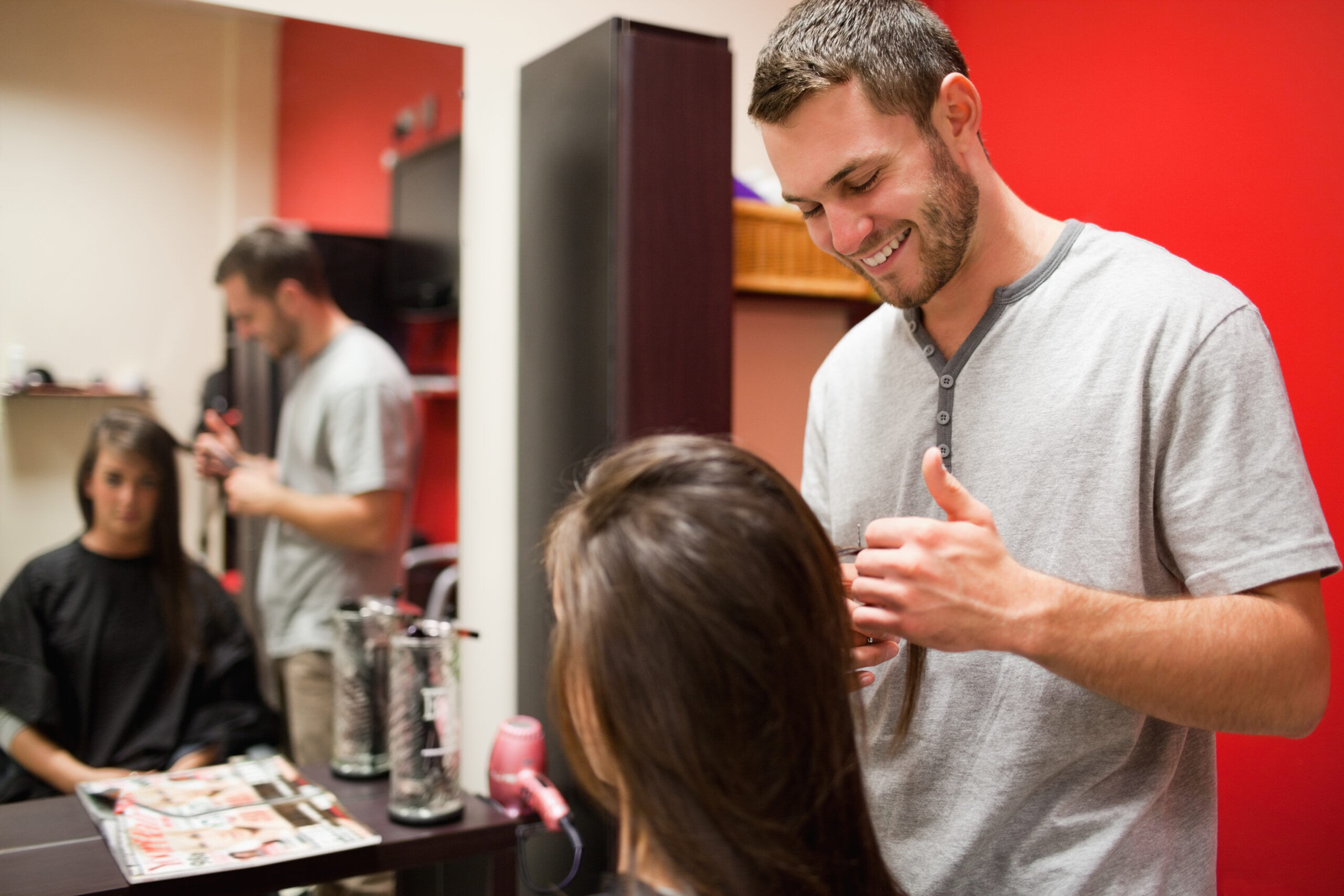 Bondage hairdresser haircut