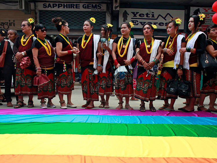 Showing gay pride in Kathmandu (yes, that&#8217;s how it&#8217;s spelled)