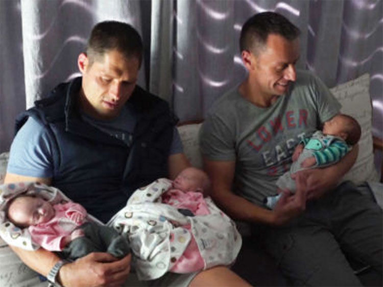 Meet the gay dads and their history-making triplets: Joshua, Zoe, Kate