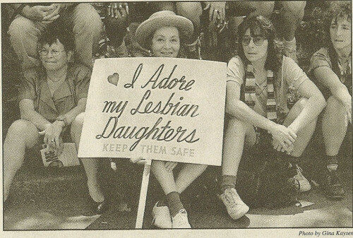 Proud mom of lesbians has carried this sign at almost every NYC Pride Parade