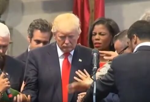 Evangelicals ‘lay hands’ on Trump to ward off ‘Satanic attack’