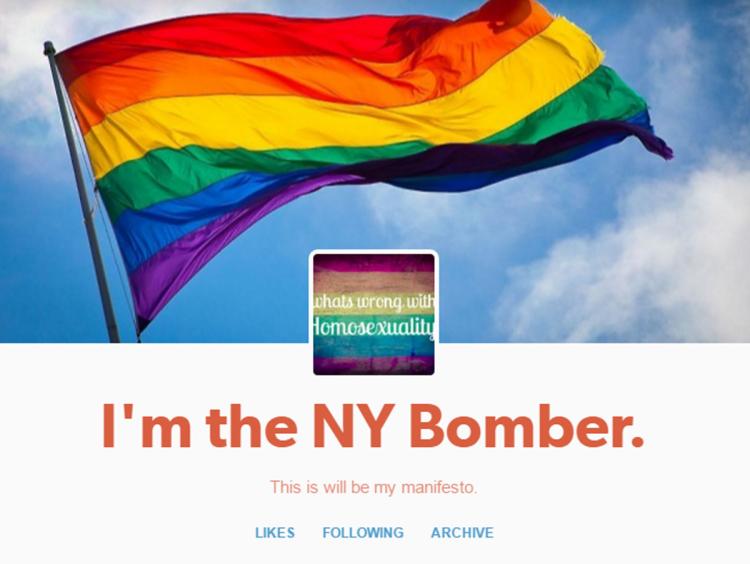 Tumblr user posts manifesto claiming to be Chelsea bomber and gay man