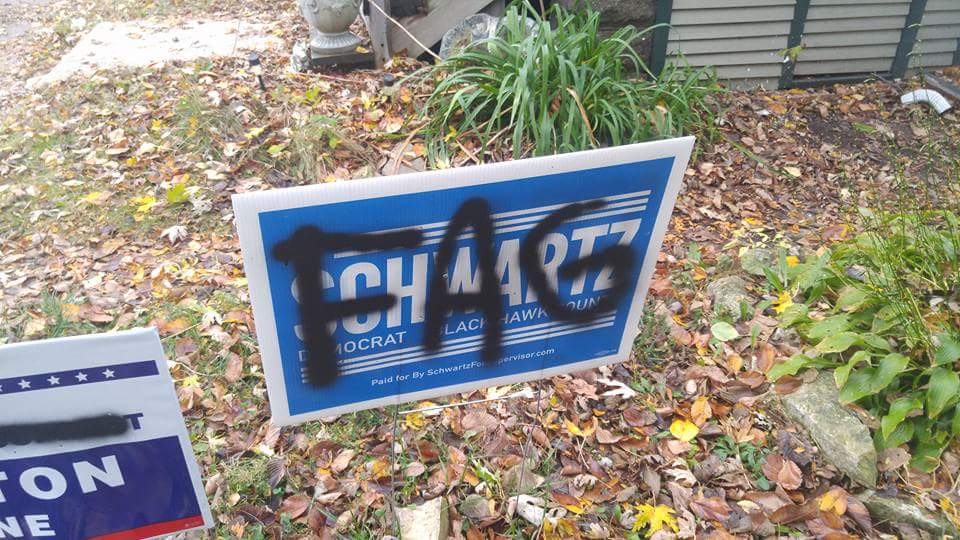 Gay Iowa political candidate&#8217;s home vandalized with antigay slur