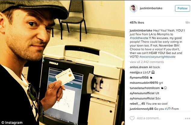 Justin Timberlake voting