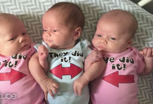 Watch: Ellen surprises two dads with gifts for their newborn triplets