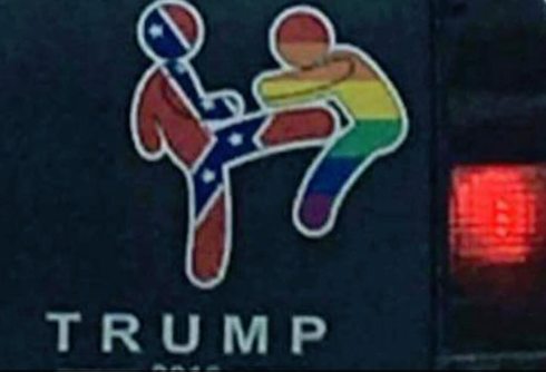Trump supporter’s ‘Confederate man’ anti-gay bumper sticker goes viral