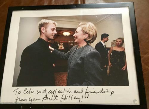 Colin Ebeling and Hillary Clinton