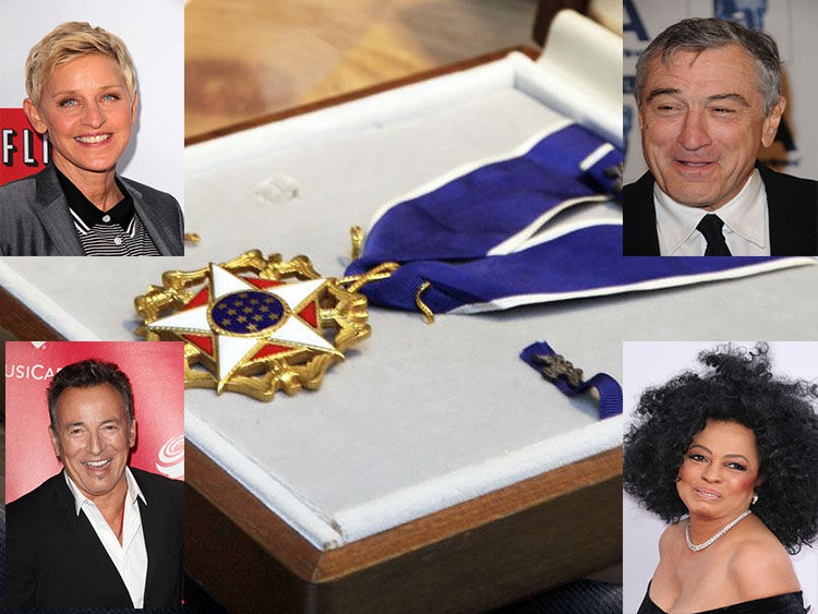 Obama to award highest civilian honor to Ellen, Bruce, Diana Ross, Robert DeNiro