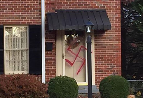Vandals paint swastika on front door of Trump supporter in Maryland