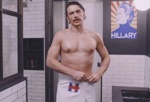 James Franco steps out of shower to endorse Hillary Clinton in new ad
