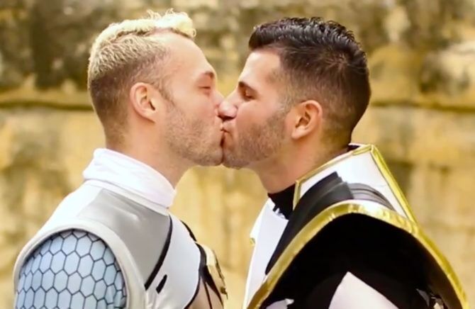 Watch: A mighty morphing marriage proposal for these gay Power Rangers