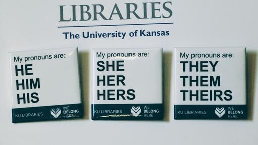 KU libraries’ gender pronoun pins promote inclusion on campus