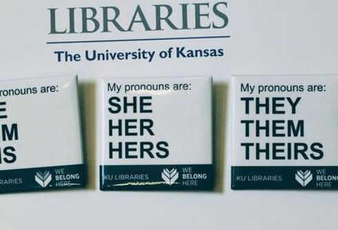 KU libraries’ gender pronoun pins promote inclusion on campus