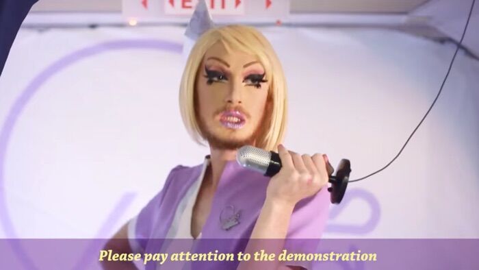 These drag queen flight attendants make safety instructions fun