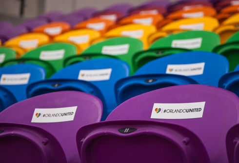 Orlando honors Pulse victims with rainbow colored stadium seating