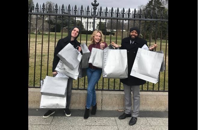 Chelsea Handler and gay, Muslim friends pose at White House with Nordstrom bags