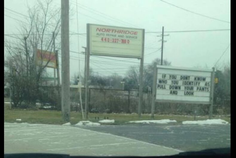 transphobic sign transphobic sign ohio