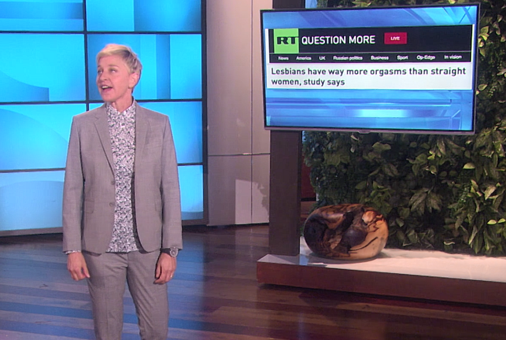 Not getting enough? Ellen discreetly suggests lesbian love to straight viewers