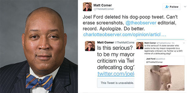 Joel Ford dog pooping tweet