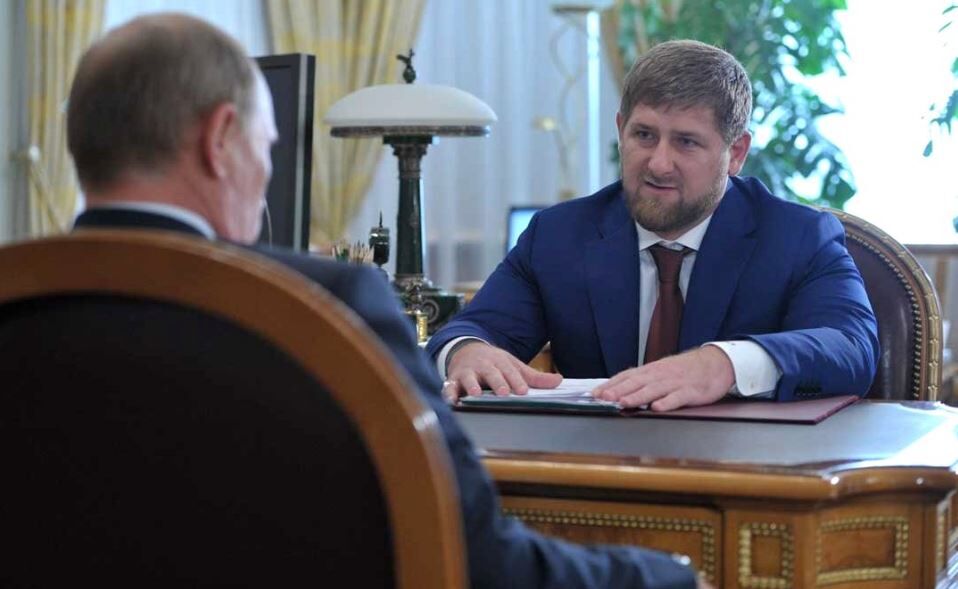 Ramzan Kadyrov, head of Chechnya, meets with Russian President Vladimir Putin