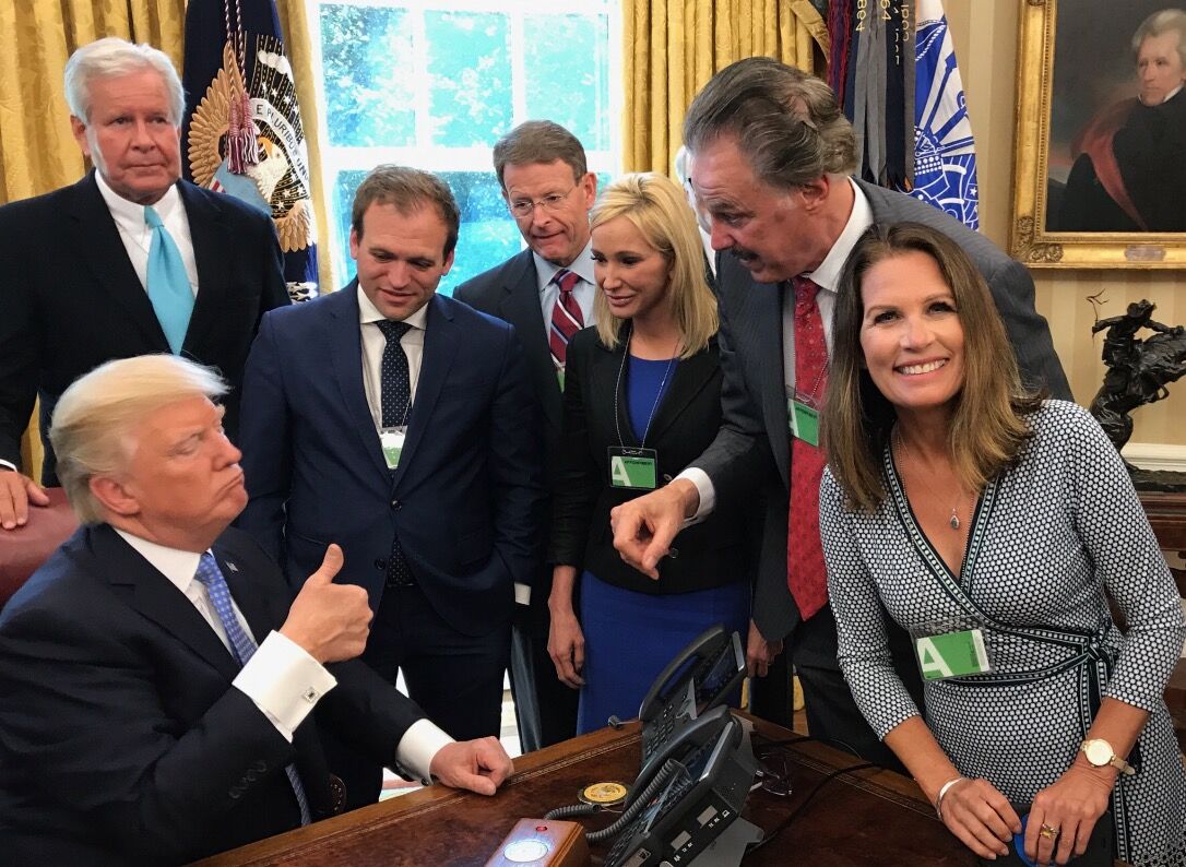 Michelle Bachmann and other religious right leaders meet with President Donald Trump in the Oval Office