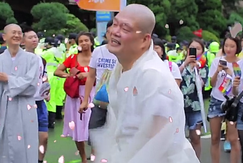 monk Buddhist monk gets down at Korean queer parade