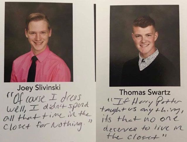 School district censors quotes from gay seniors in yearbook