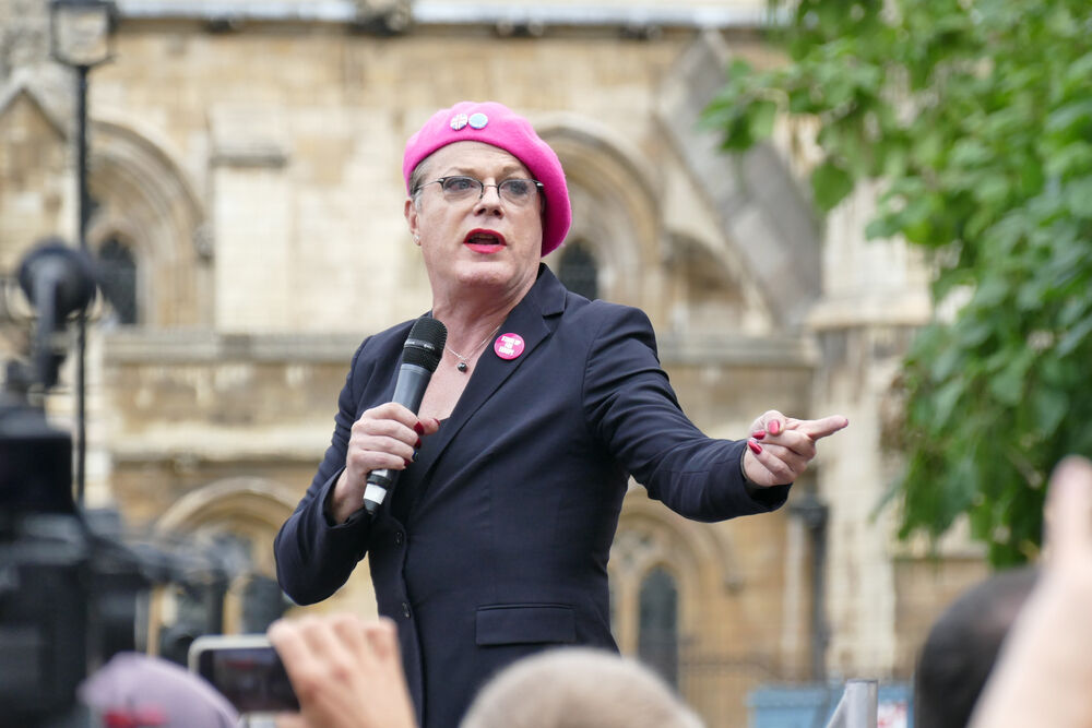 Comedian Eddie Izzard addresses a packed Parliament Square at the Rally For Europe in September 2016.
