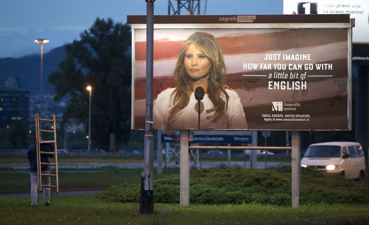 Melania Trump threatens lawsuit over billboards offering English lessons