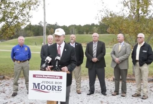 Roy Moore claims ‘transgenders don’t have rights’ as posse of sheriffs stand beside him