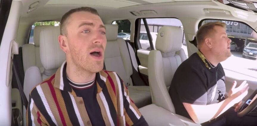 Sam Smith gets the shock of his life doing Carpool Karaoke with James