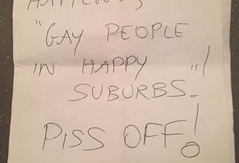 A gay couple is getting hate mail from a sore loser