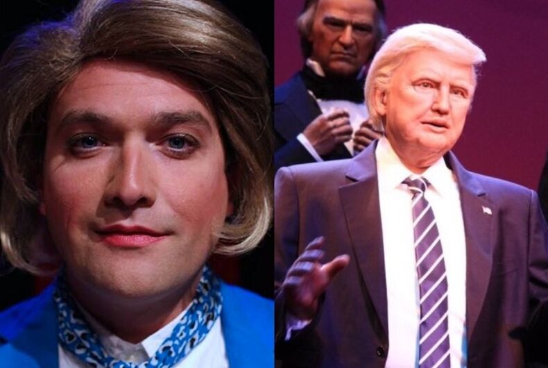malsky-trump This gay comedian protested robot Trump at Disney World