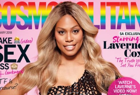 Laverne Cox becomes the first transgender woman to grace the cover of Cosmopolitan