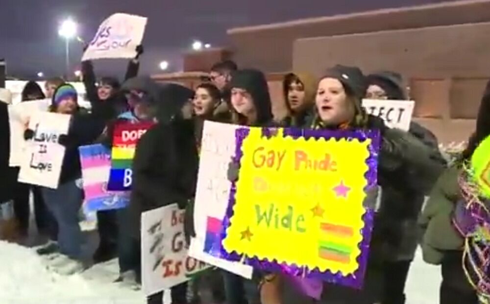 Hundreds protested a Michigan church&#8217;s conversion therapy classes