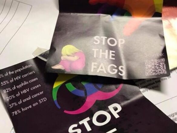 Vandals painted swastikas & left anti-gay fliers at a church