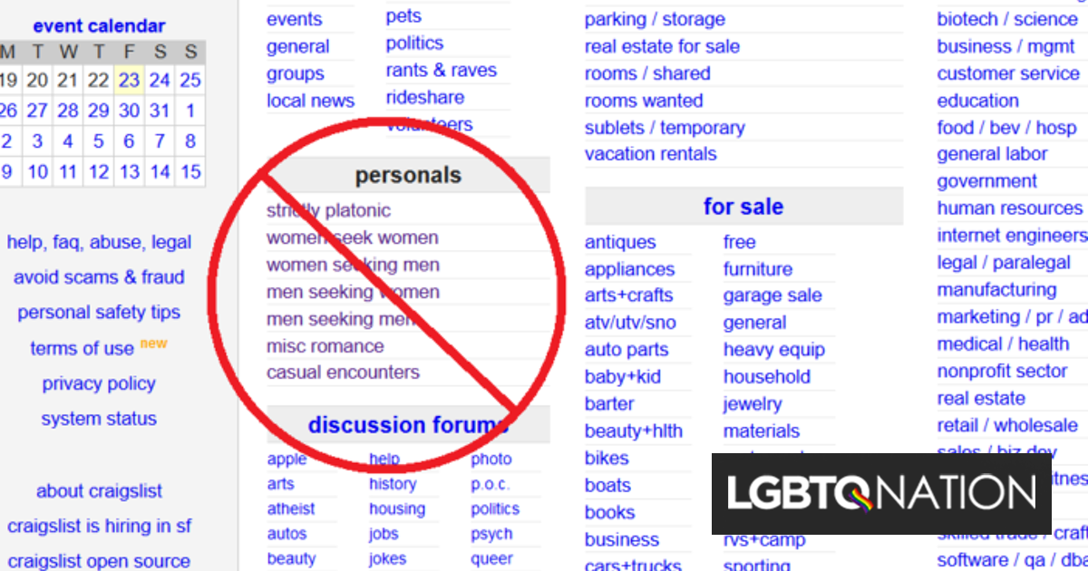 Craigslist Closes Its Personals Section After Sex Trafficking Bill 
