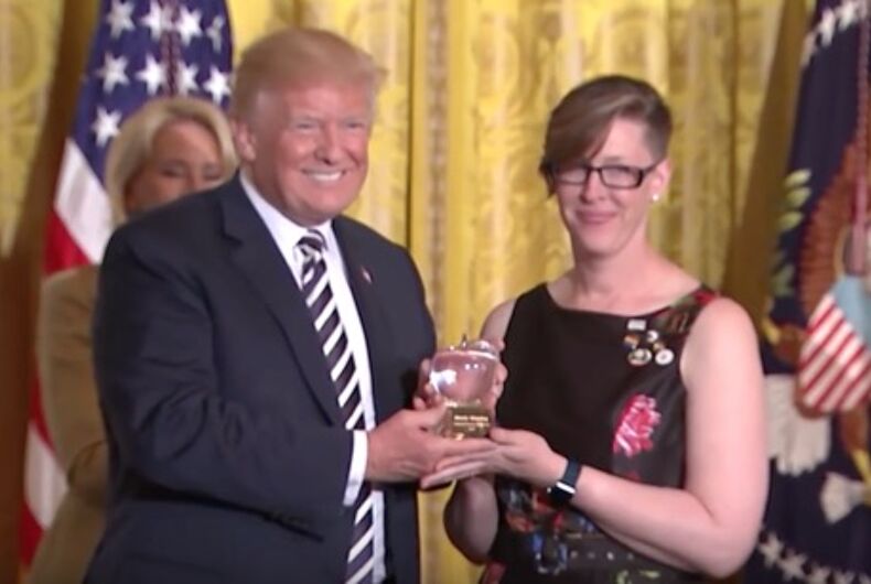 The 2018 Teacher of the Year threw shade at Trump during her White