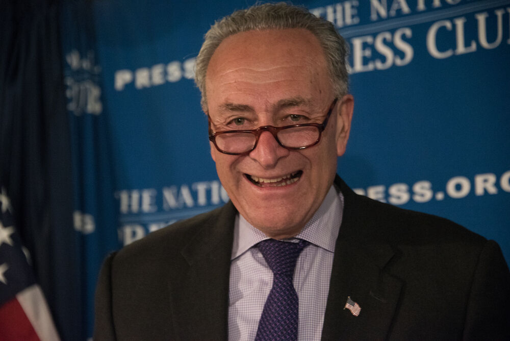 February 27, 2017: Senate Minority Leader Chuck Schumer speaks to a press conference at the National Press Club