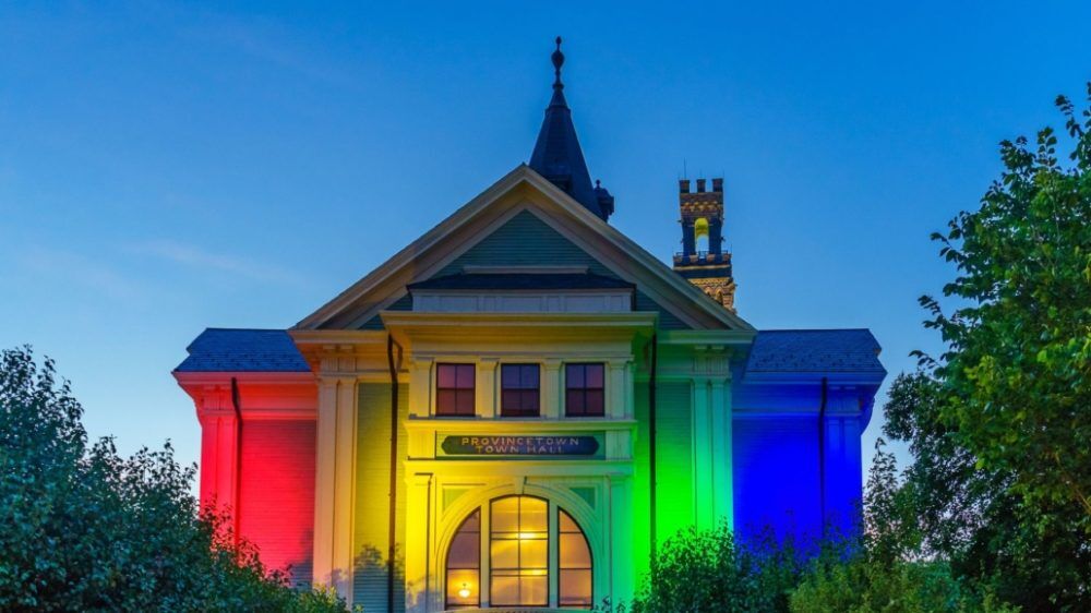 Provincetown pride light display