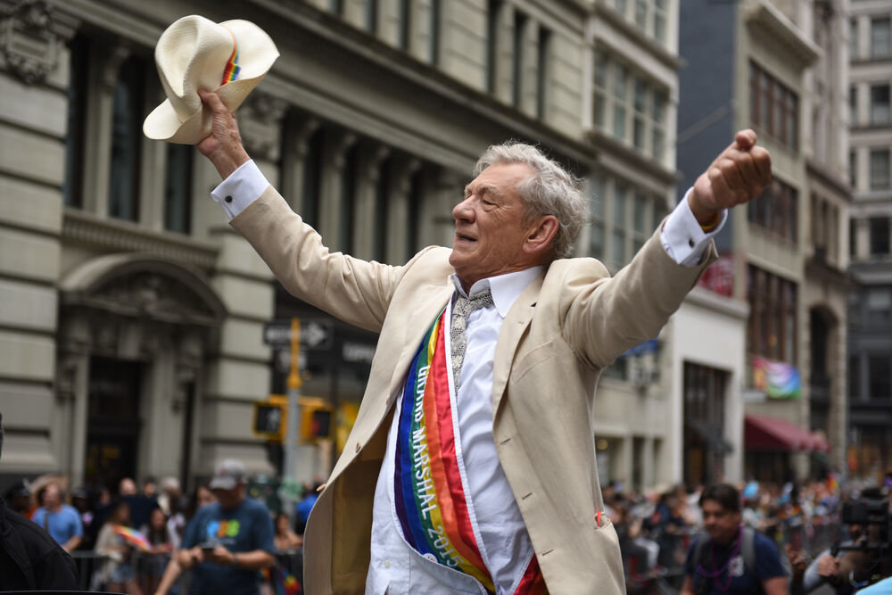 New York pride parade Grand marshal Ian McKellen