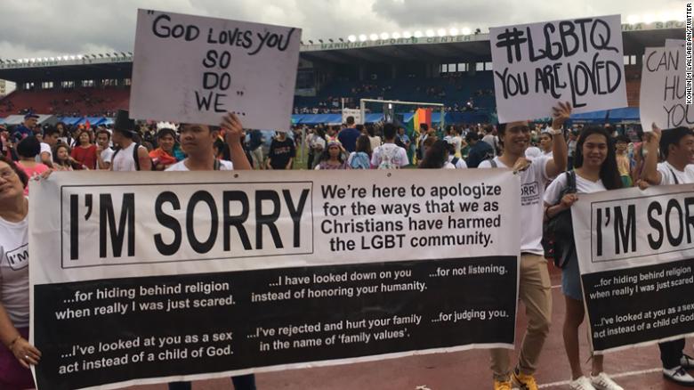 The Church of Freedom in Christ Ministries apologized to the LGBTQ community at Manila Pride in the Philippines.