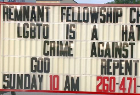 This Indiana church got evicted for its hateful sign