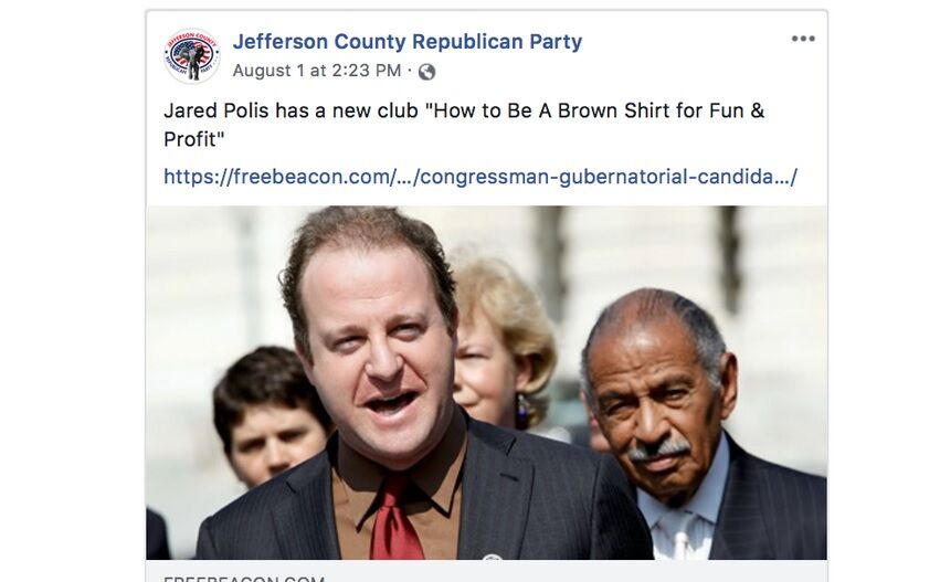 Facebook post from Jefferson County Republicans
