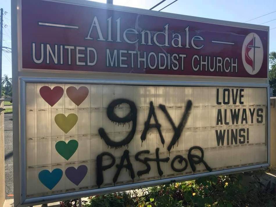 A church responds with love to anti-gay vandalism