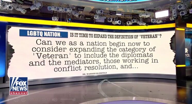 Warren Blumenfeld's essay, "Is it time to expand the definition of ‘veteran?’" struck a nerve with Fox & Friends.