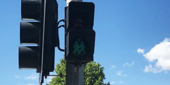 New crosswalk signals in Canberra, Australia feature same-sex couples.