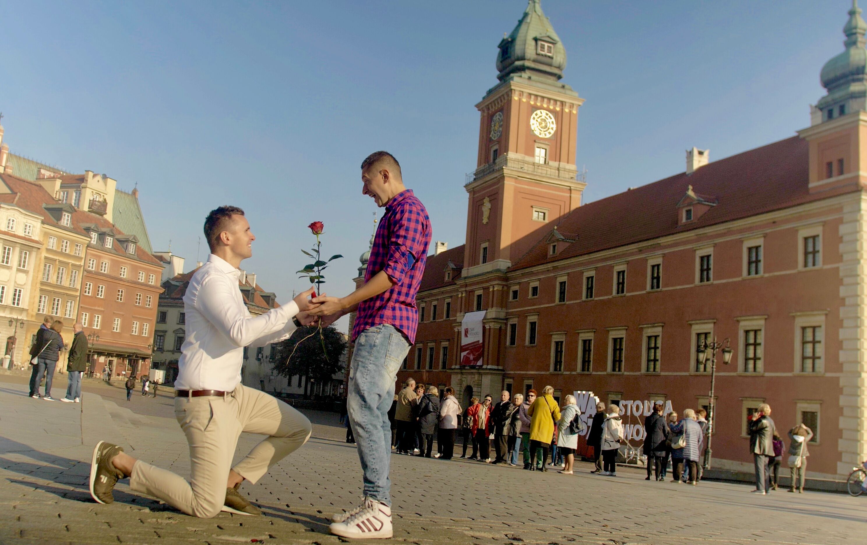 Jakub and Dawid get "engaged" in Poland.