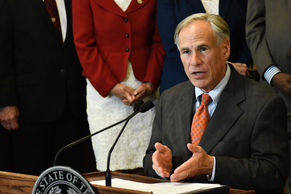 05 30 2018: Texas Governor Greg Abbott holding a press conference to unveil his school safety plan following a school shooting at Santa Fe High School.
