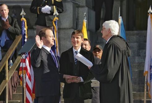 America’s first gay elected governor was sworn in & LGBTQ people celebrated with him
